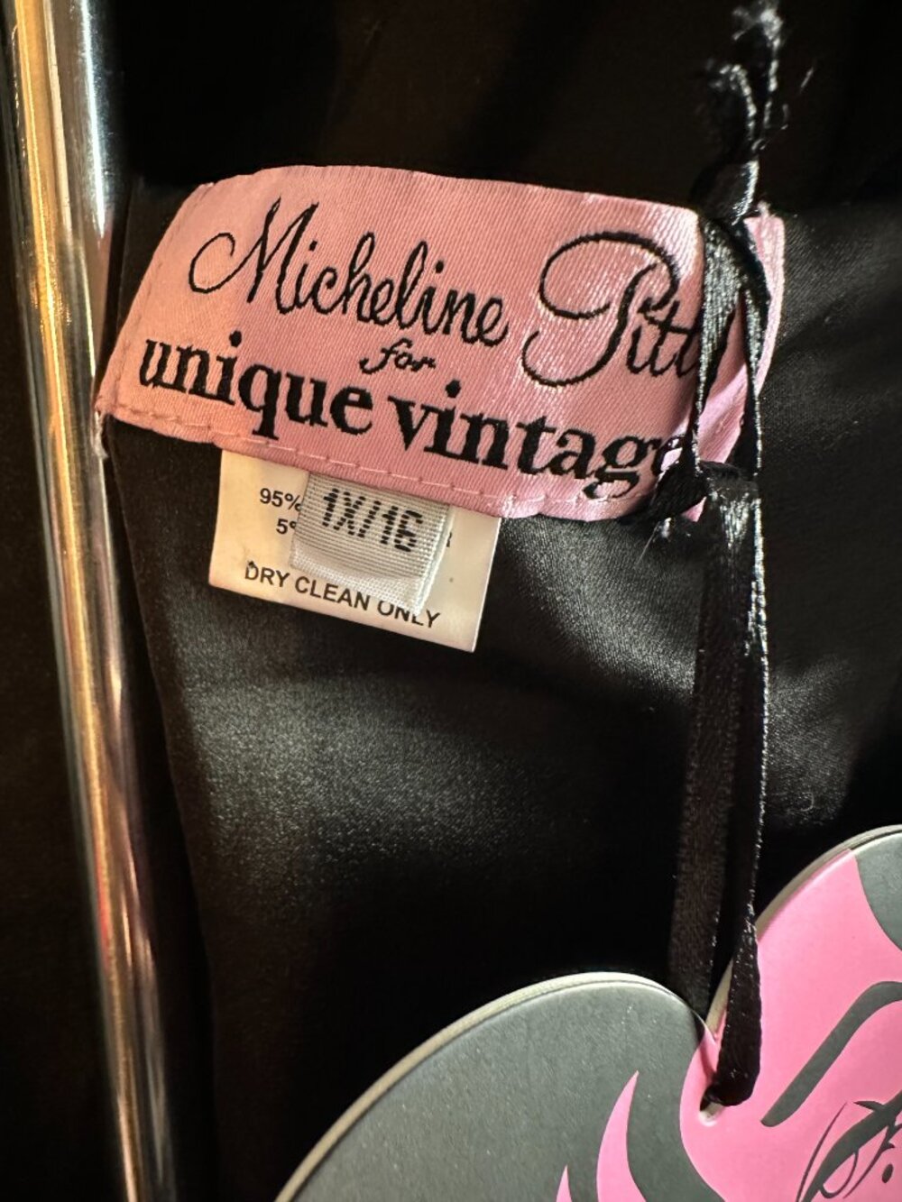 Unique Vintage by Micheline Pitt Zhora black hooded gown rare - Picture 3 of 4